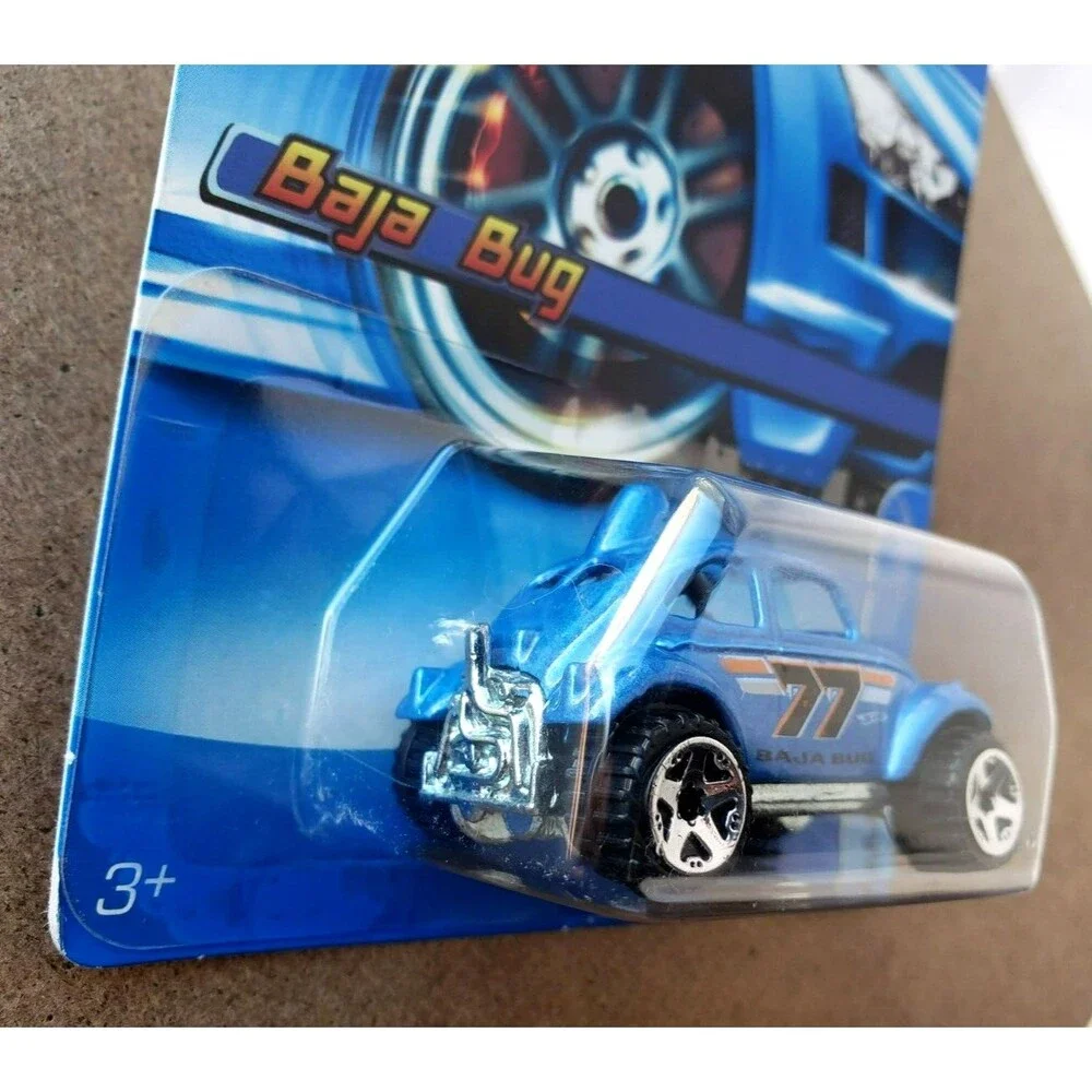 2005 Hot Wheels BAJA BUG Metallic Light Blue Mainline #161 1:64 OFF ROAD 5 Spoke